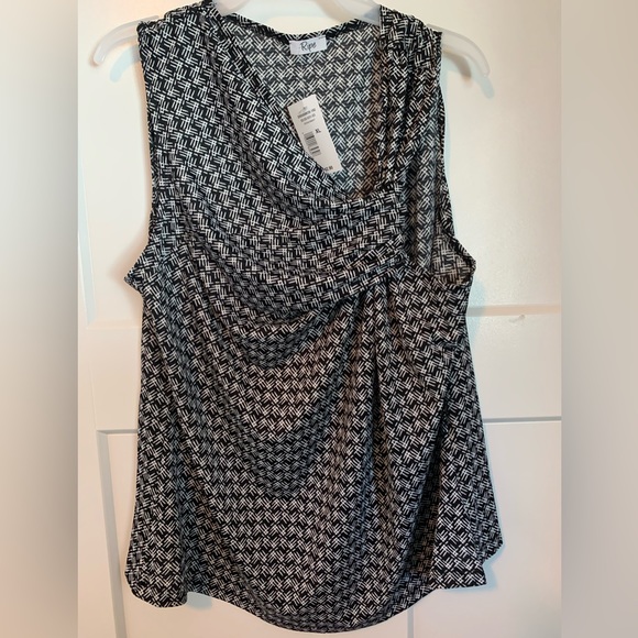 Ripe brand asymmetrical sleeveless black and white print top size XL nwt - Picture 1 of 4